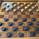 Old wooden checkers board