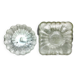 Paire de lampes à fleurs rondes et carrées en verre transparent à encastrer