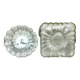 Pair clear glass round and square flush mount flower lamps