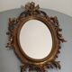 Small vintage Italian golden mirror in rococo baroque style from Italy, 1960s.