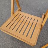 Set of 4 Folding Chairs in Wood and Plywood
