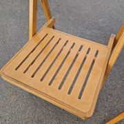 Set of 4 Folding Chairs in Wood and Plywood