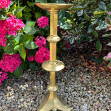 Large solid brass candle holder