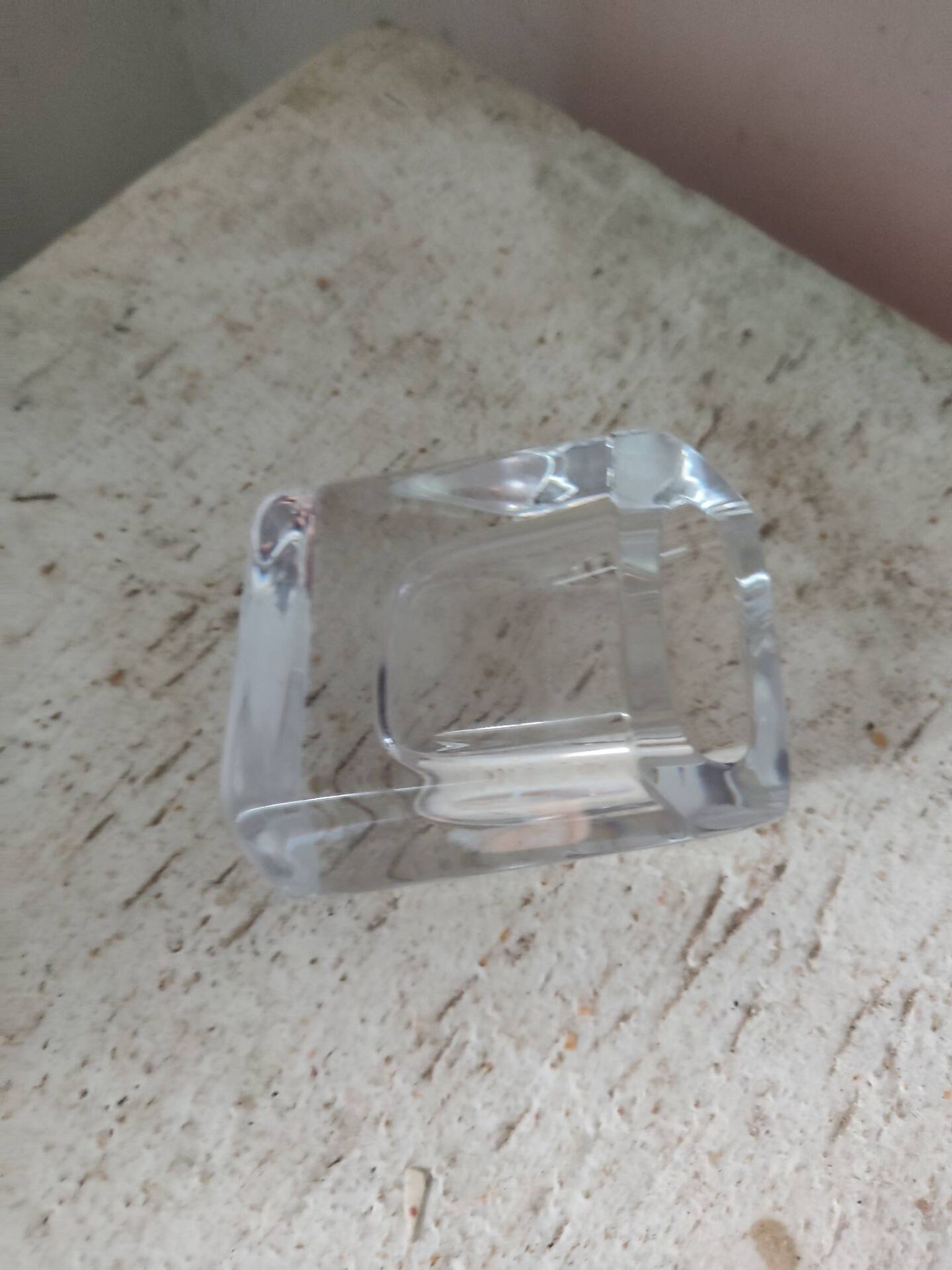 Crystal Daum ashtray pen holder tray
