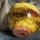 Old provencal pot cover in glazed terracotta