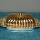 Silver metal butter dish / vintage 50s-60s