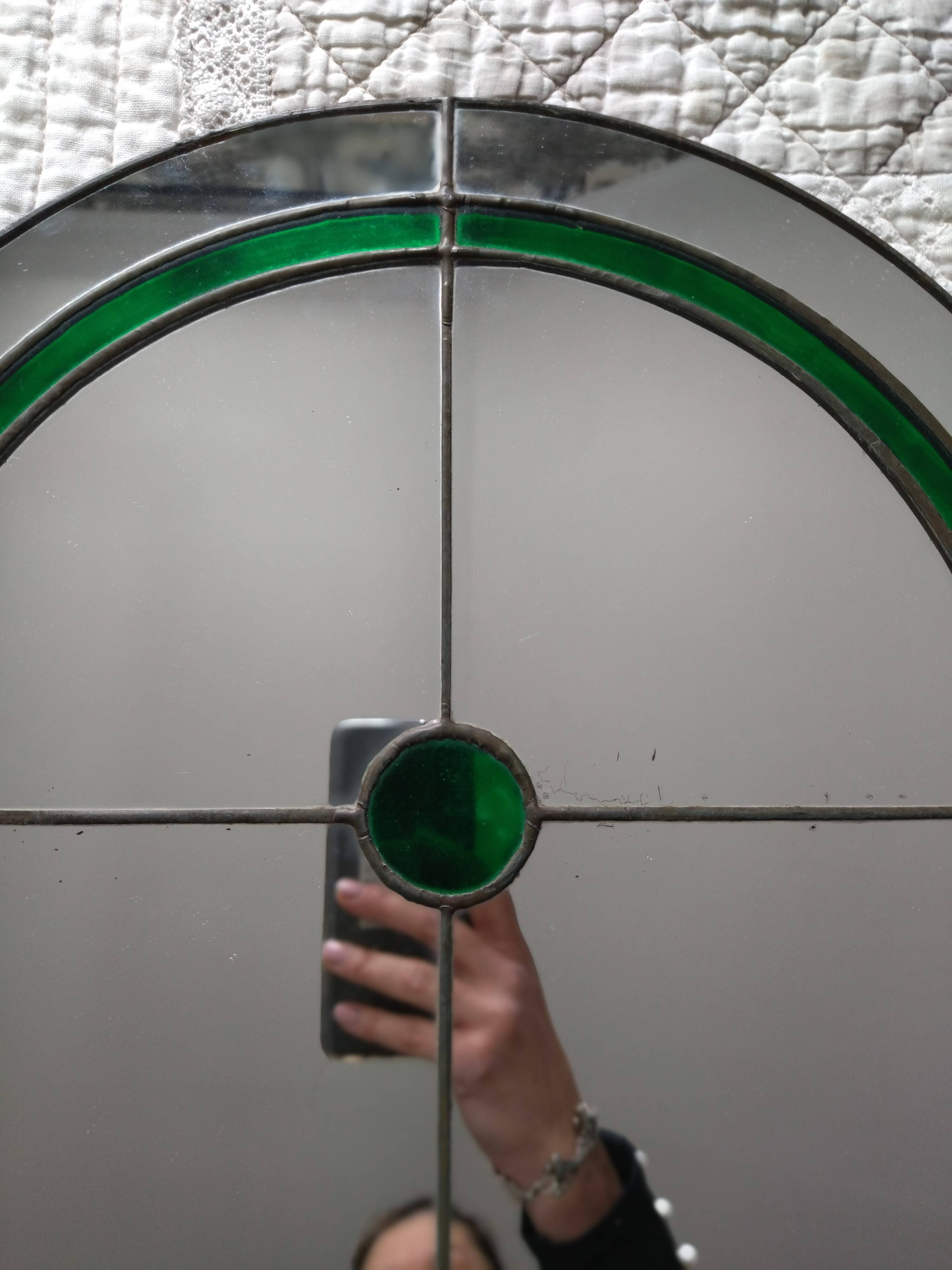 Pair of art deco wall mirrors 81x39cm