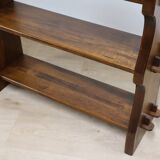 Vintage brutalist solid wood shelf, 1950s