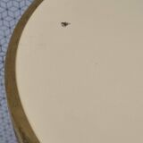 Table bistrot "mange-debout" vintage, crème, en fonte et laiton, 109 cm