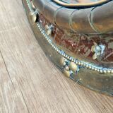 Round mirror in worked copper, Italy 1950