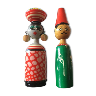 Figurines colorées en bois - ThaÏlande