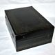 Vintage jewelry box in black leather and red interior