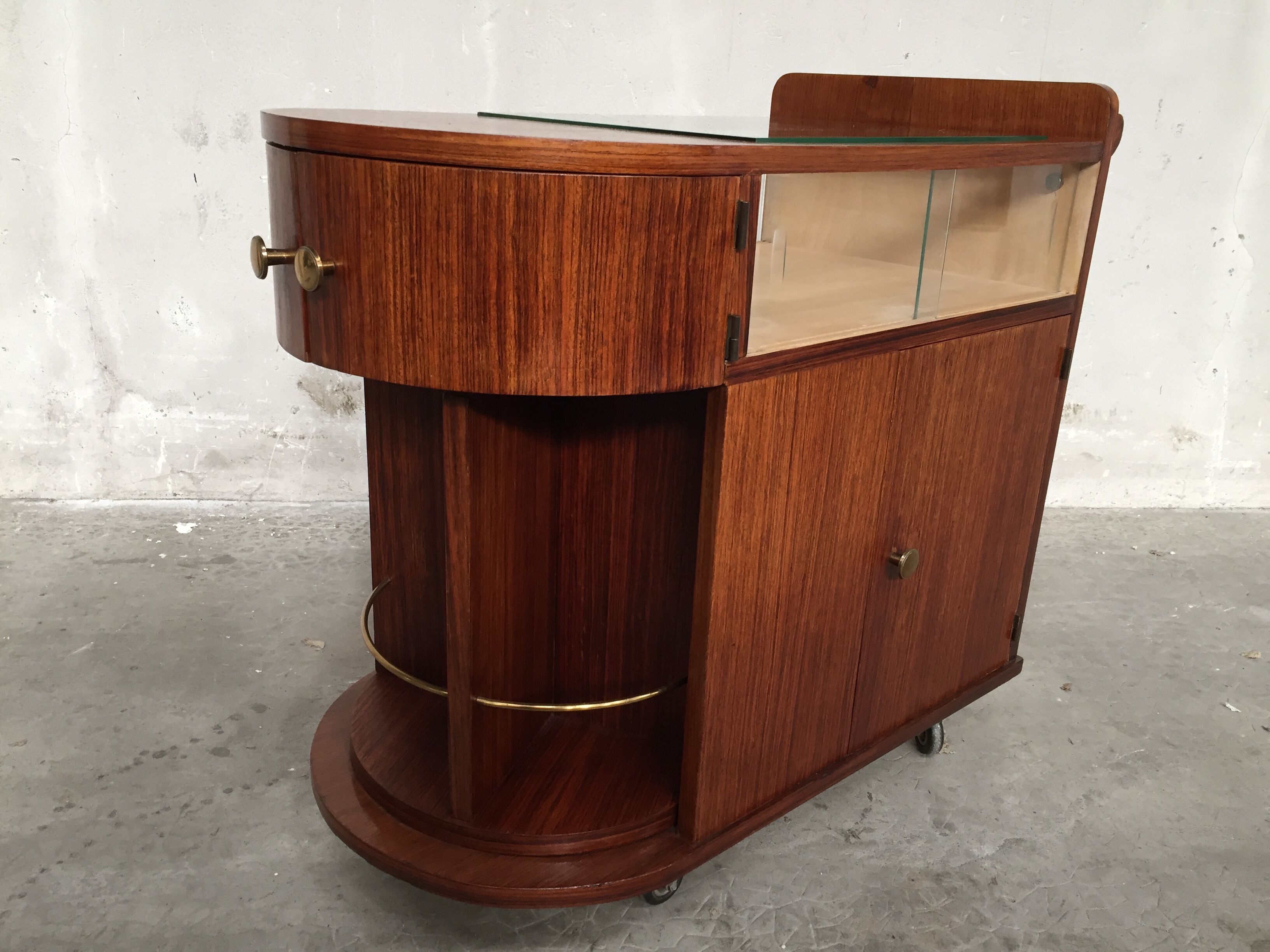 Bar on wheels 40/50s in rosewood