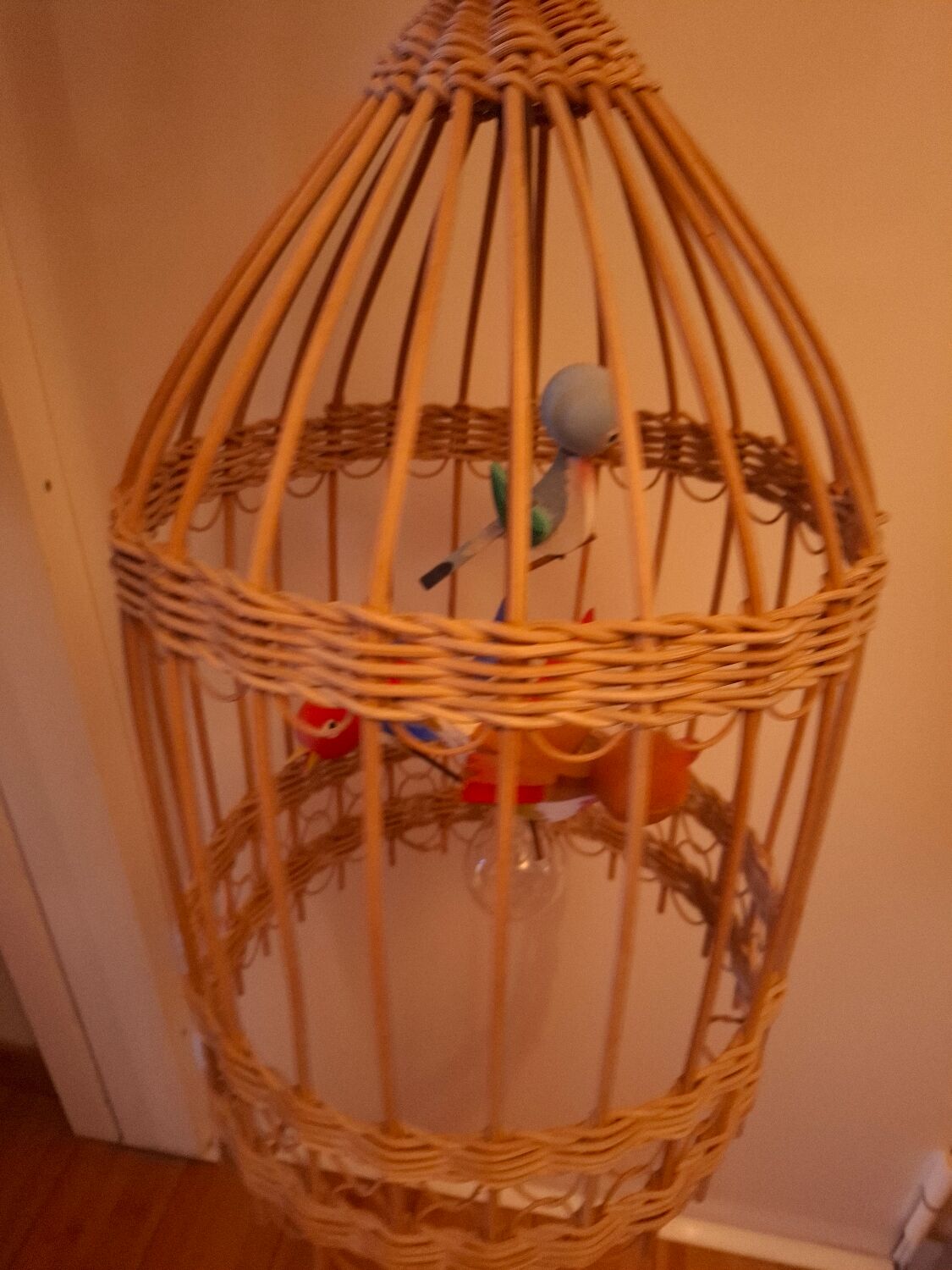 Vintage rattan pendant light from the 1950s and 60s