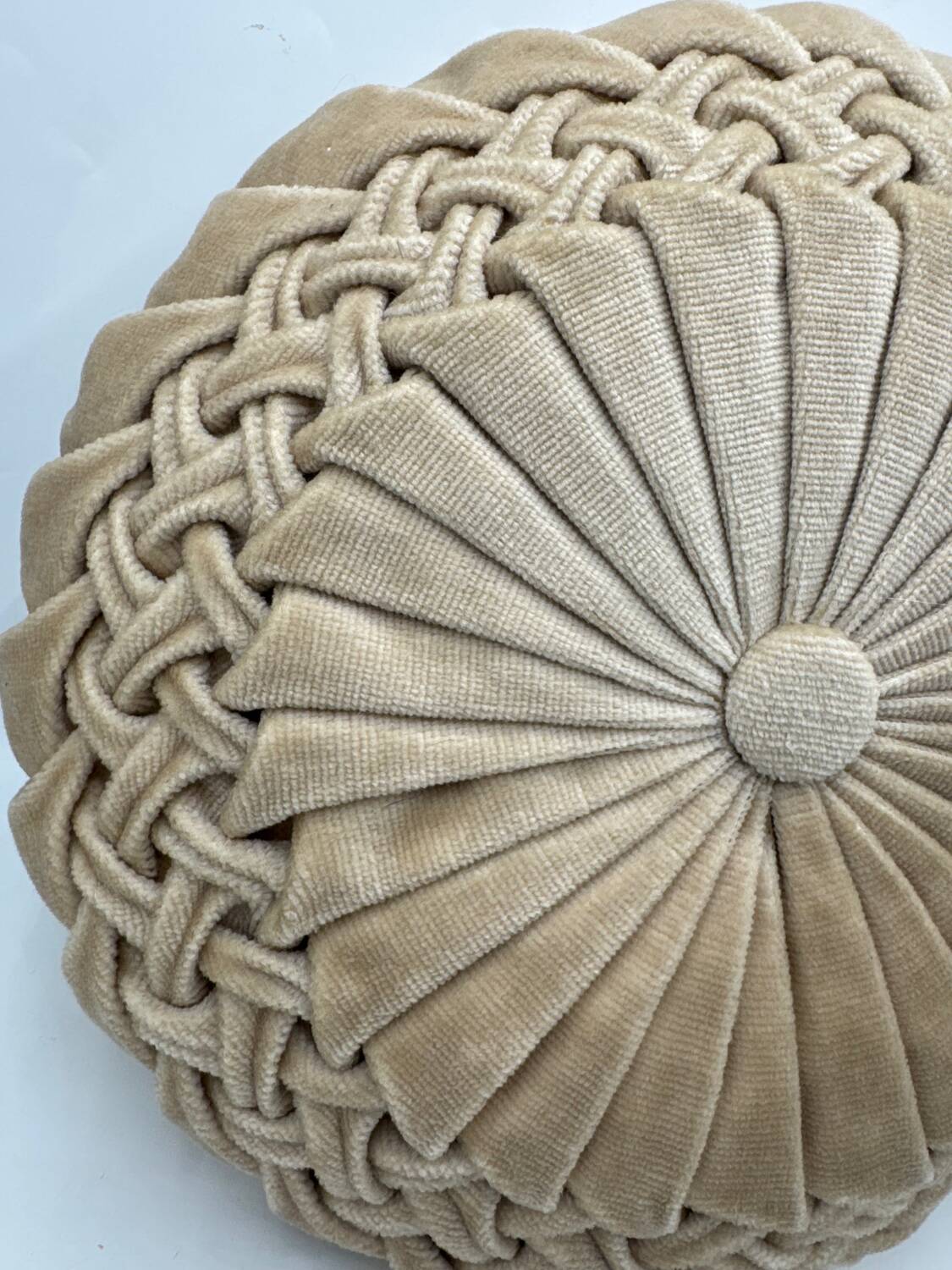 Vintage velvet round cushion