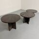 Vintage 1970s design round granite nesting coffee table with 3 elements.