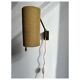 Wall sconce, brass bracket and khaki lampshade, France 1950