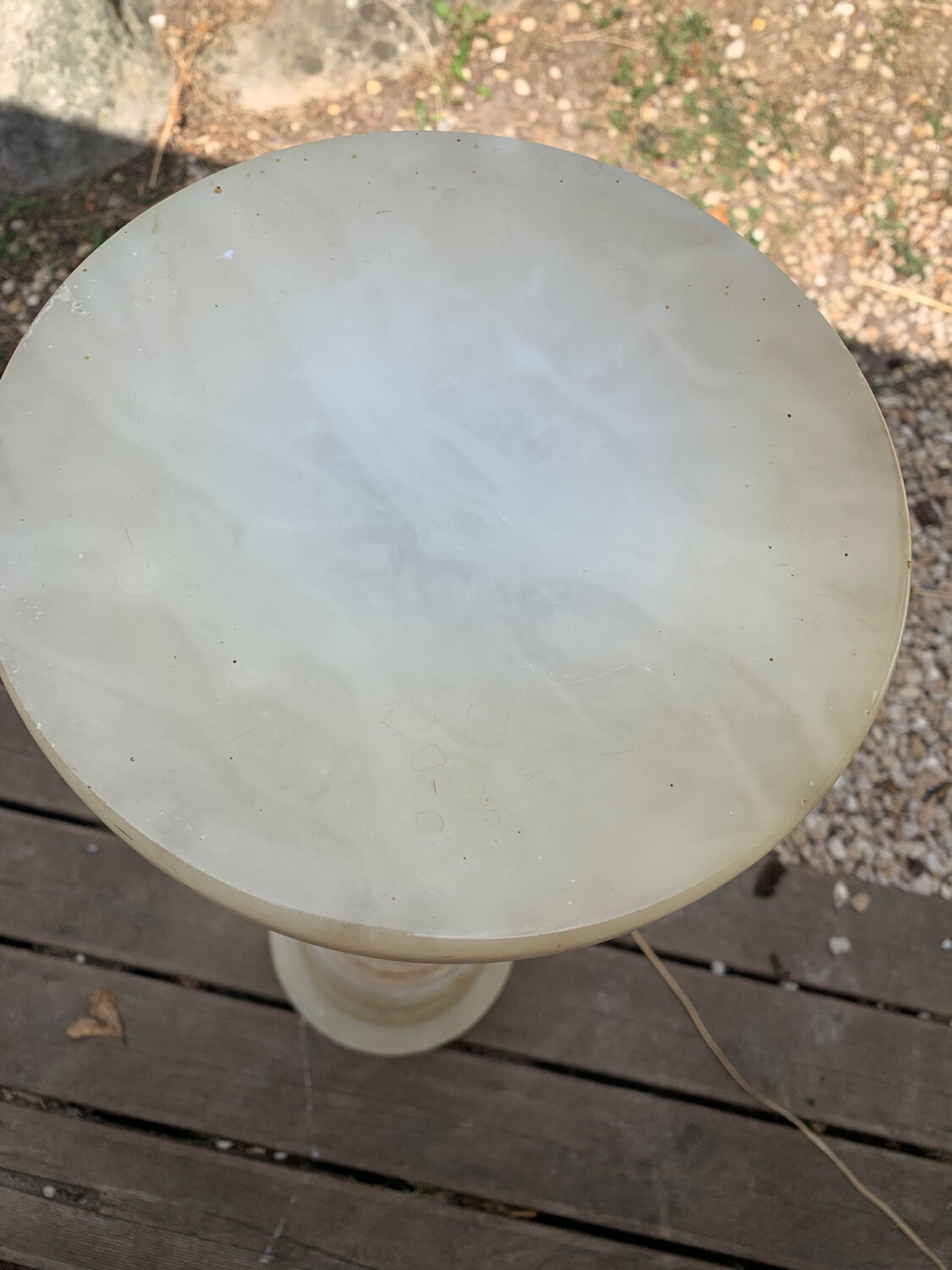 Illuminated alabaster column from the 1950s