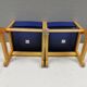 Brio children's chairs in light wood with blue lacquered seat and backrest