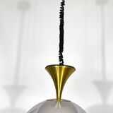 Vintage brass Stilux Milano chandelier, Italy 1960s