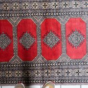 Vintage Uzbek Bukhara rug 92cm x 140cm 1960s