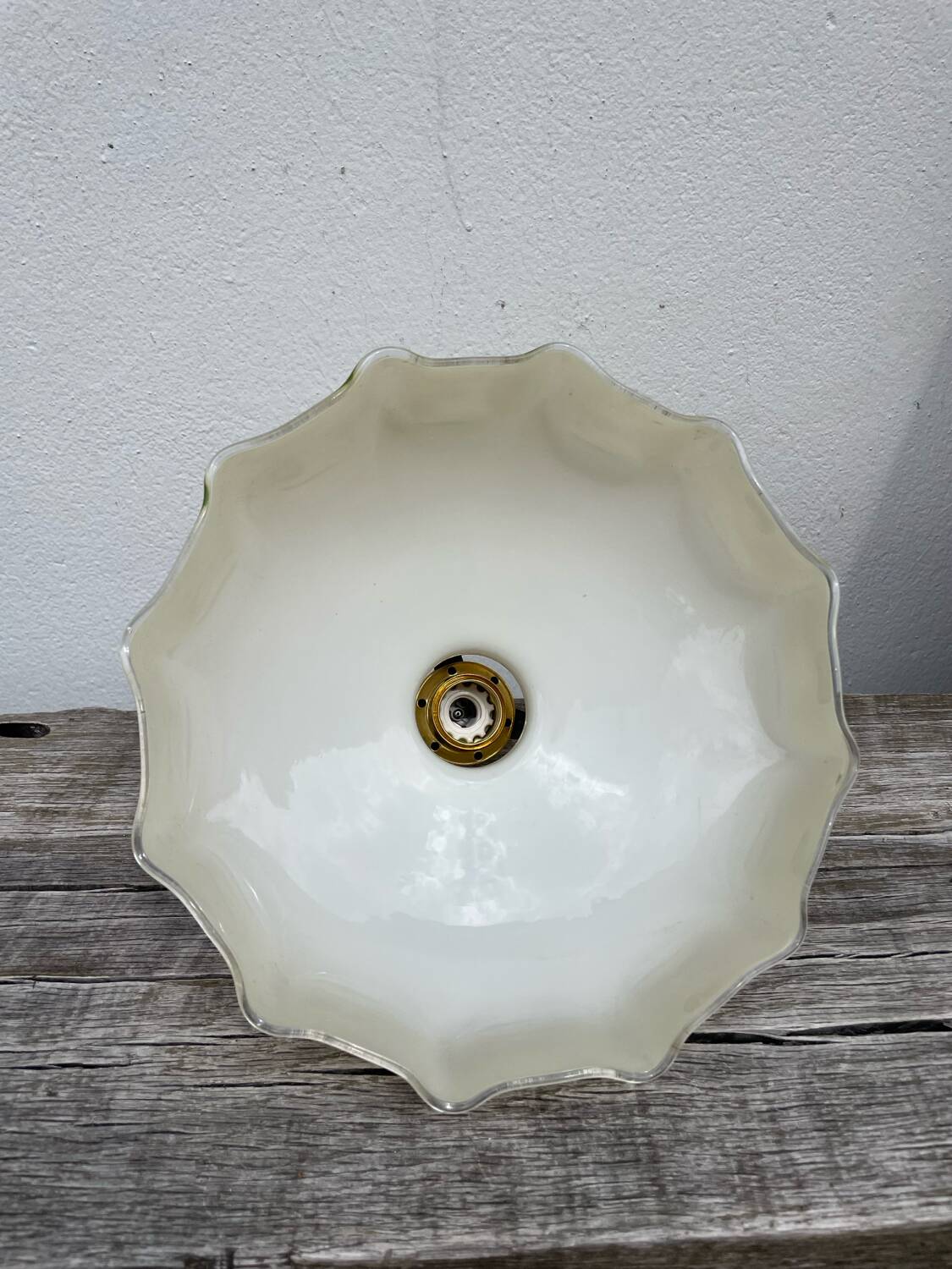 White and beige glass pendant light