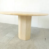 Round Italian travertine dining table 1970s