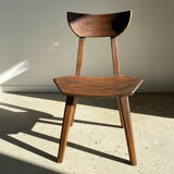 Solid wood chair with hexagonal seat