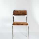 Chrome chair in brown velvet Italian design