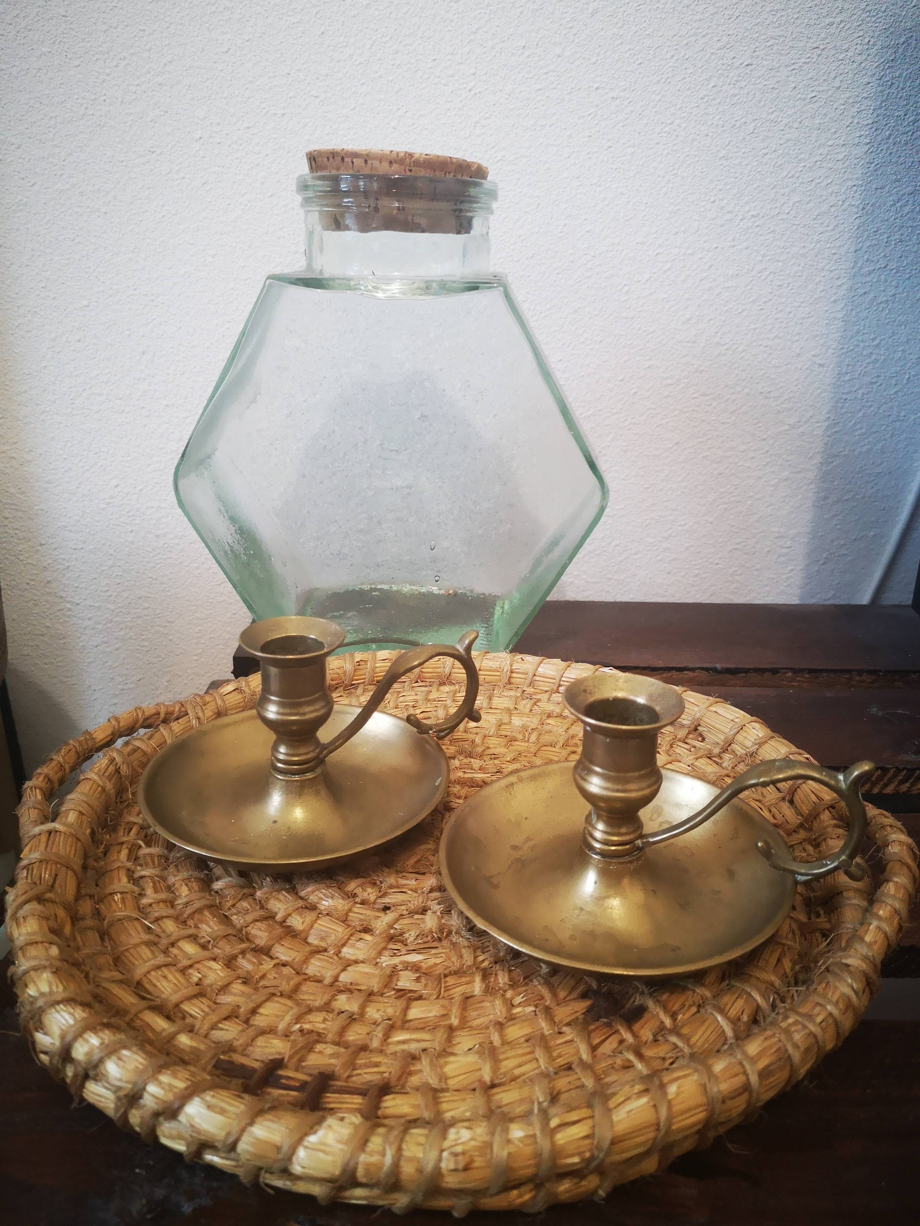Pair of brass candlesticks