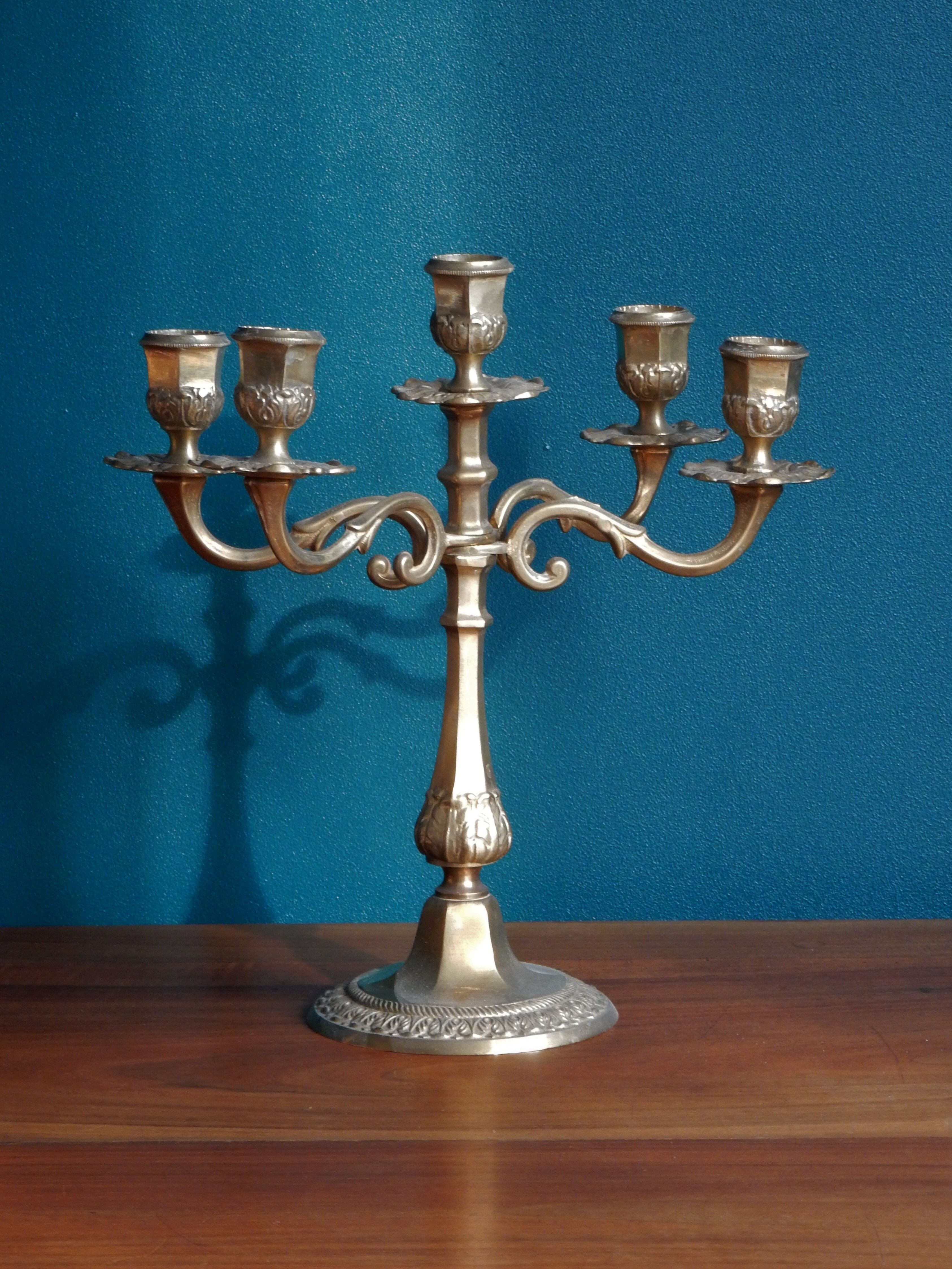 Brass chandelier, French candelabra of the 30s
