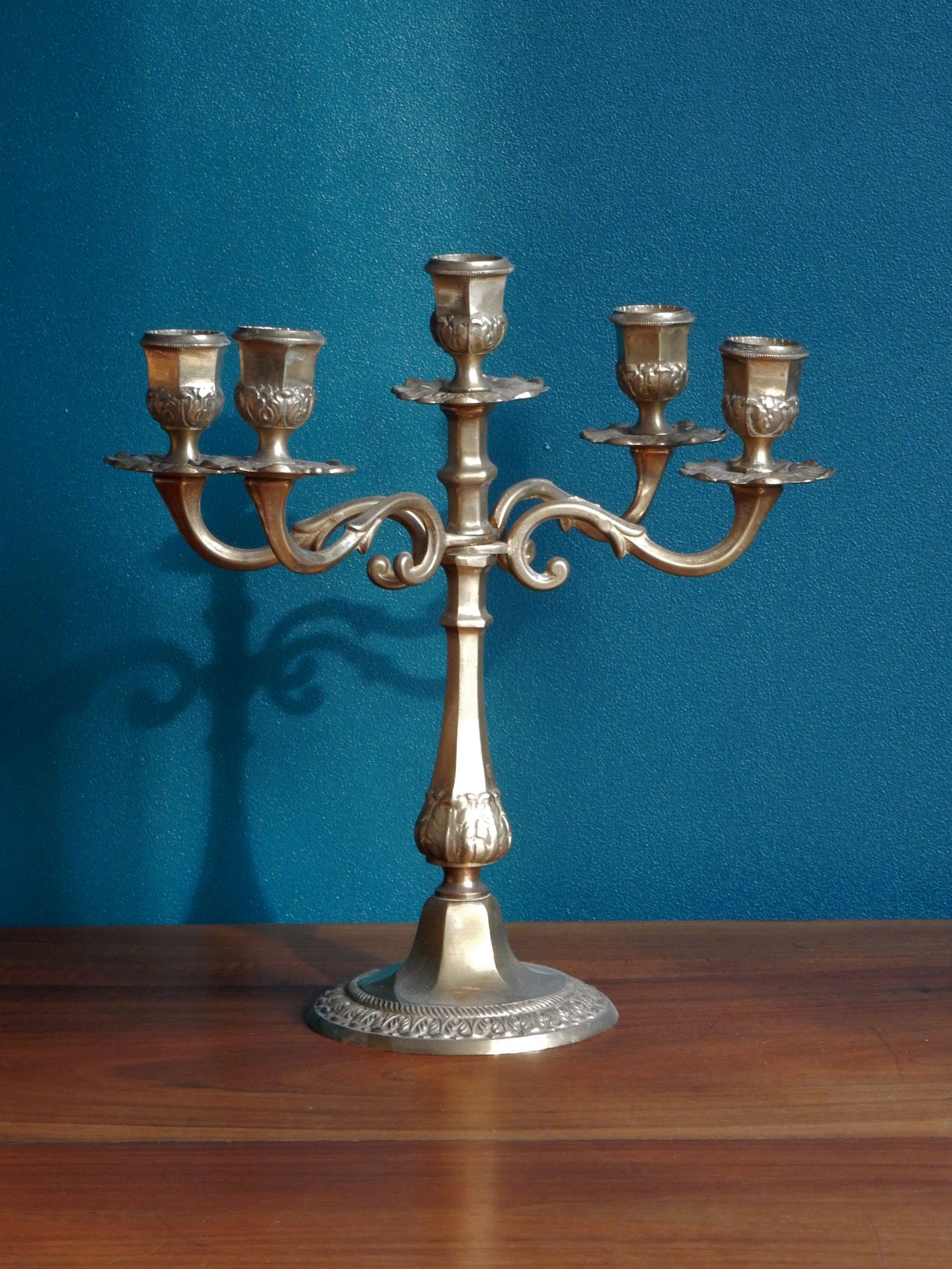 Brass chandelier, French candelabra of the 30s