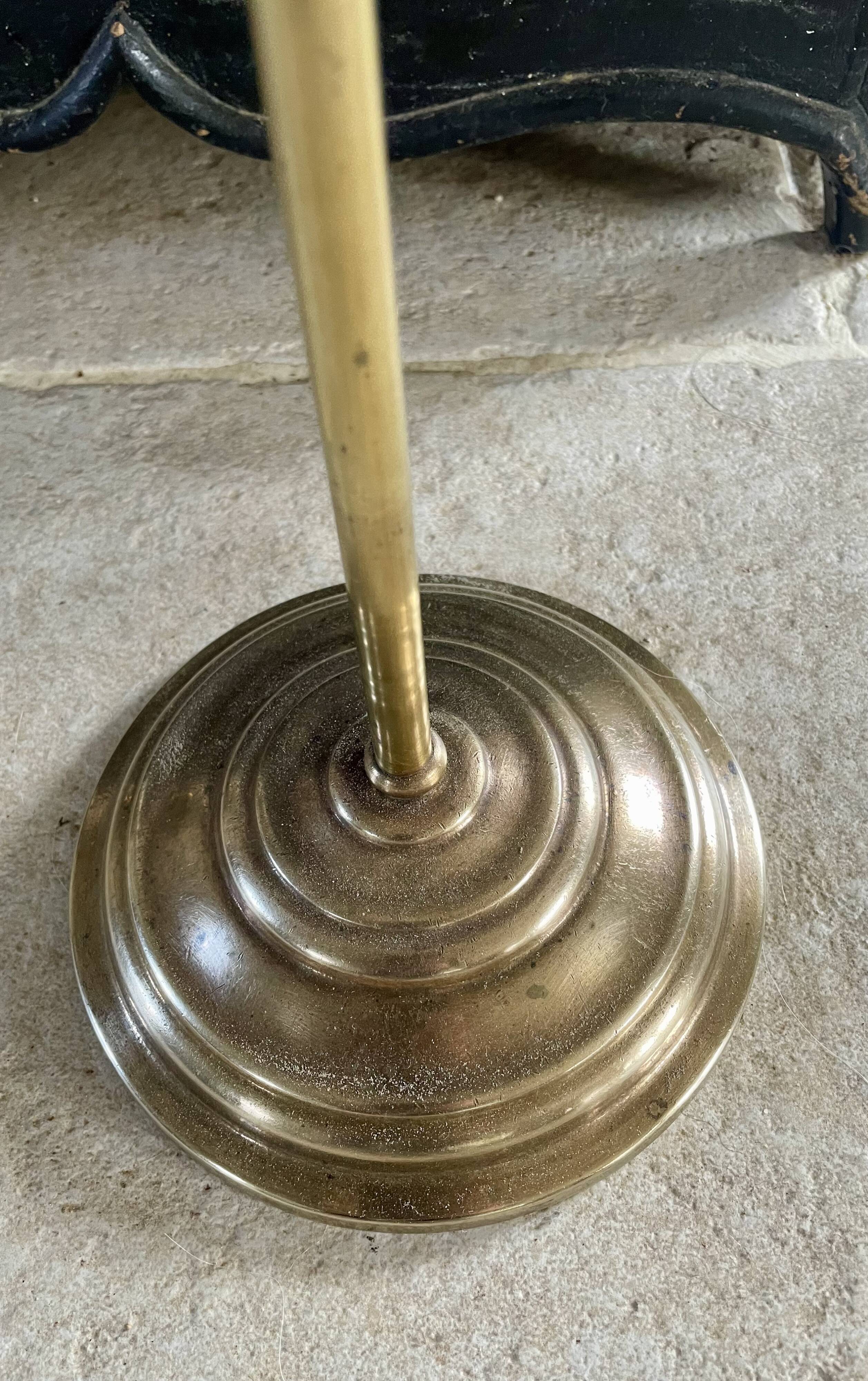 Brass fireplace accessory set with vintage stand