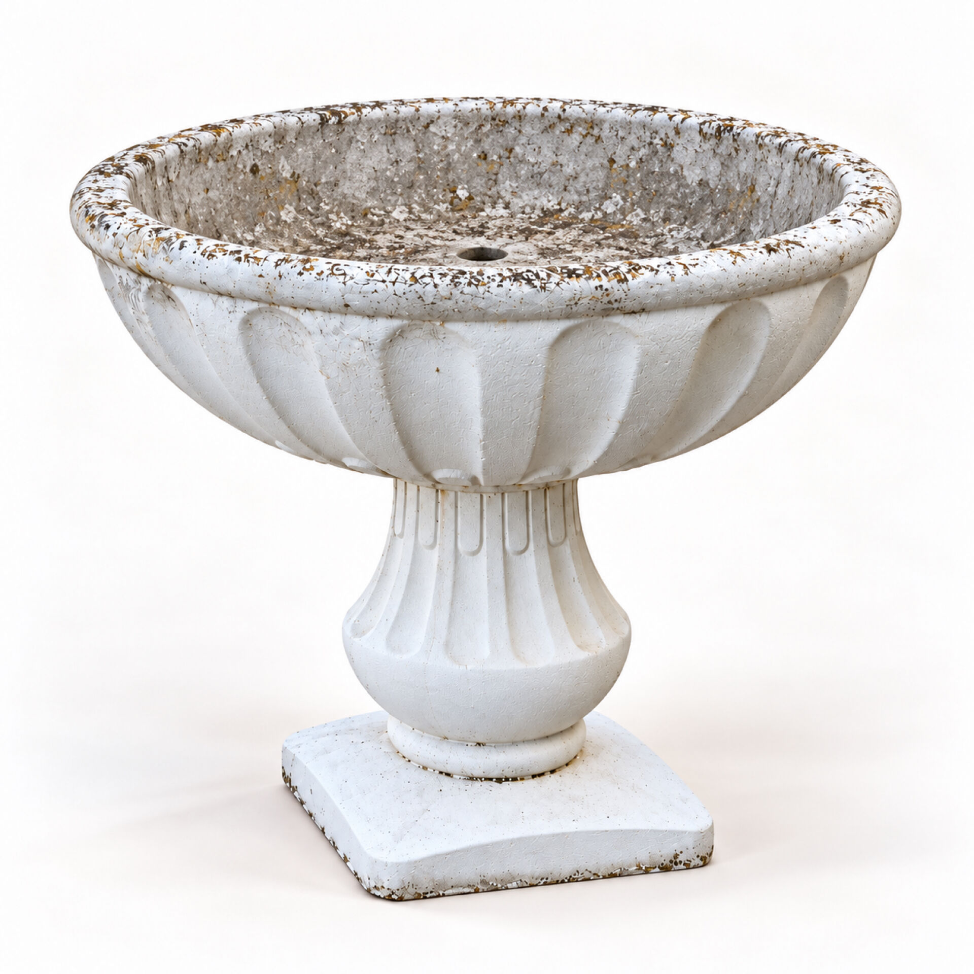 Pedestal planter in patinated stone – large garden bowl