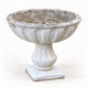 Pedestal planter in patinated stone – large garden bowl