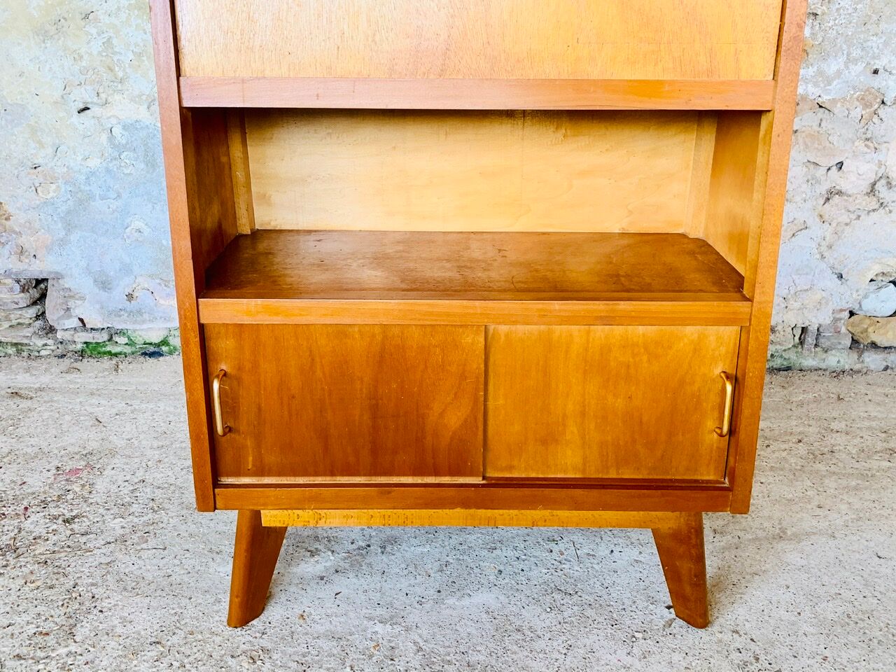 Vintage secretary on feet compass Scandinavian style, circa 50's