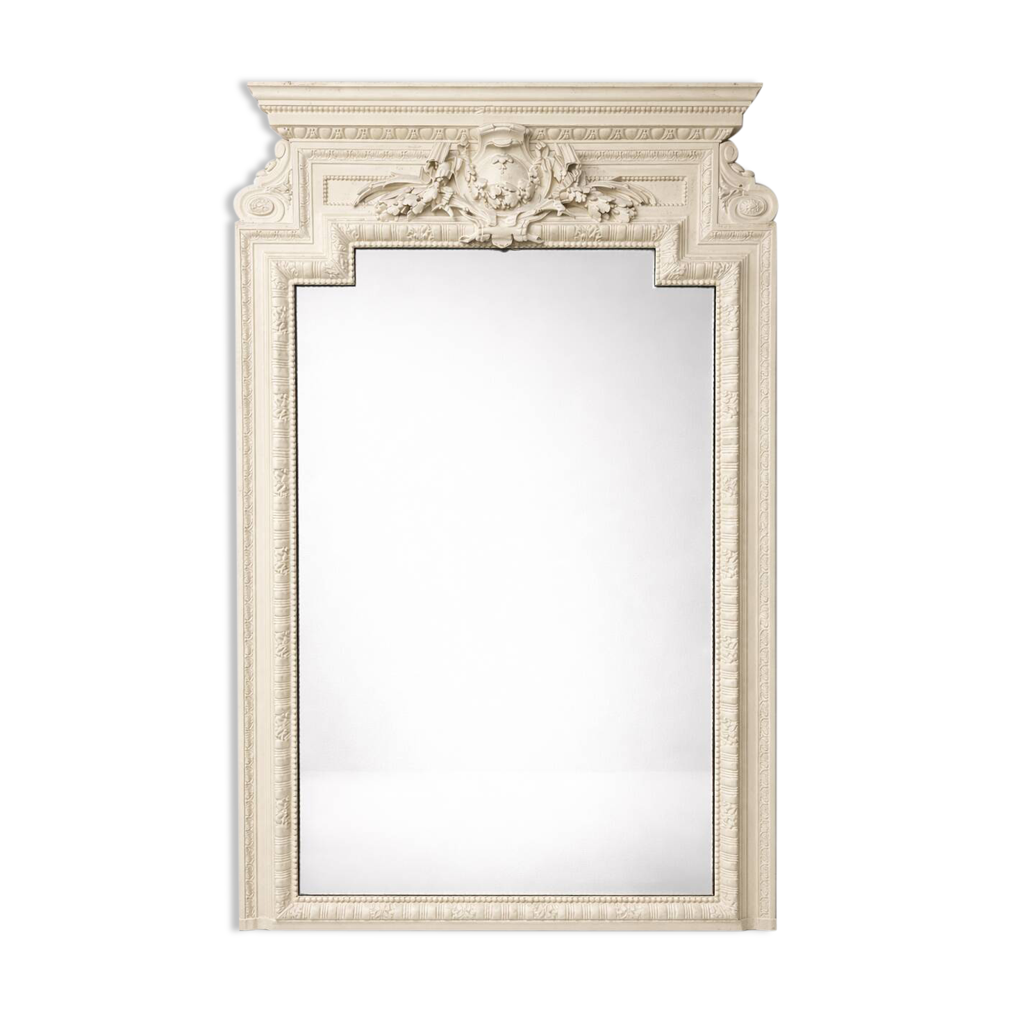 XXL antique mirror with mouldings