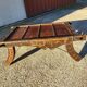 Coffee table in metal and copper wood