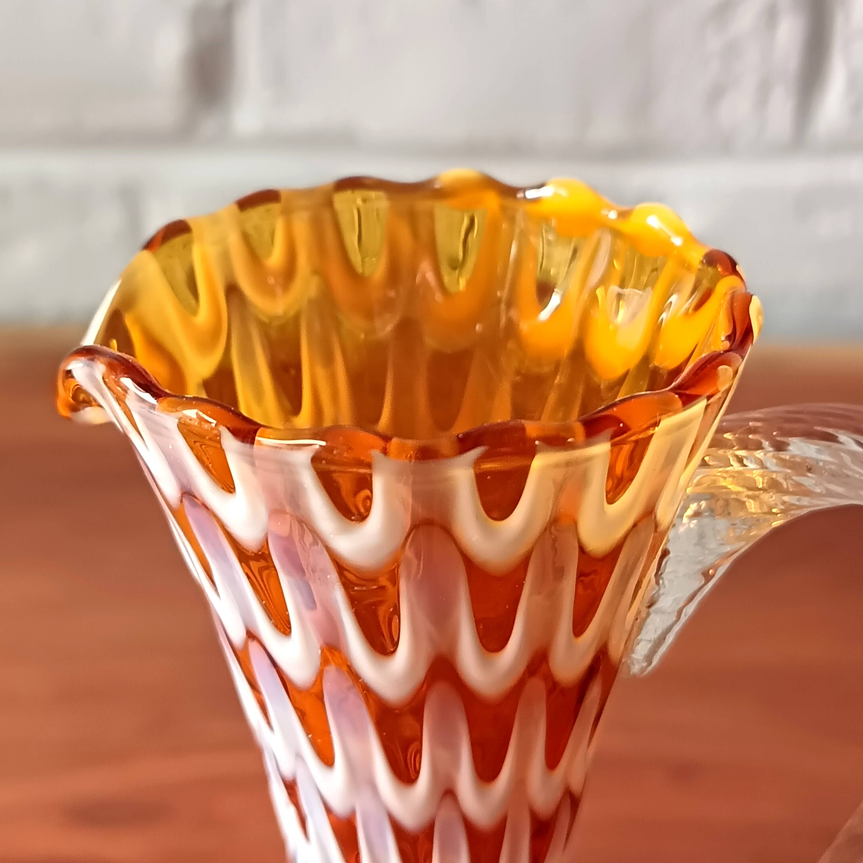 Vintage Murano style amber glass vase