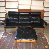 Eric Merthen 3-seater sofa with ottoman, Sweden 1960s