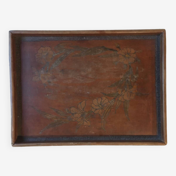 Carved wooden tray
