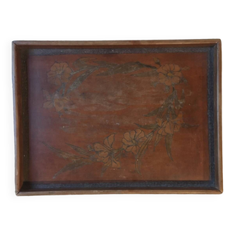 Carved wooden tray