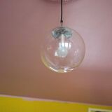 Vintage Glashütte Limburg pendant light, bubbled glass ball, ceiling lamp, ball chandelier