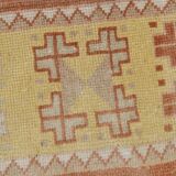 3x11 Pumpkin Orange & Yellow Runner Rug, Handwoven Turkish Runner, 81x344Cm