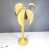 Vintage bamboo palm tree floor lamp, 1970s