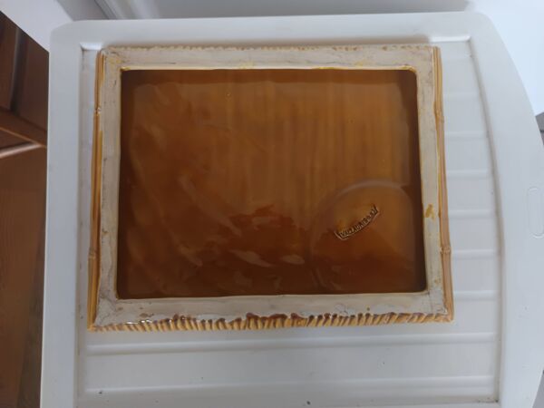Plateau à fromage Vallauris avec cloche – décor épis de blé