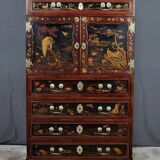 Chinese Cabinet in Lacquered Wood and Painted Wood – Early 20th Century