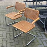 Fauteuils Cesca de Marcel Breuer. Italie, années 1960. Lot de 2