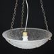 French Art Deco glass bowl pendant chandelier with floral pattern, 1950