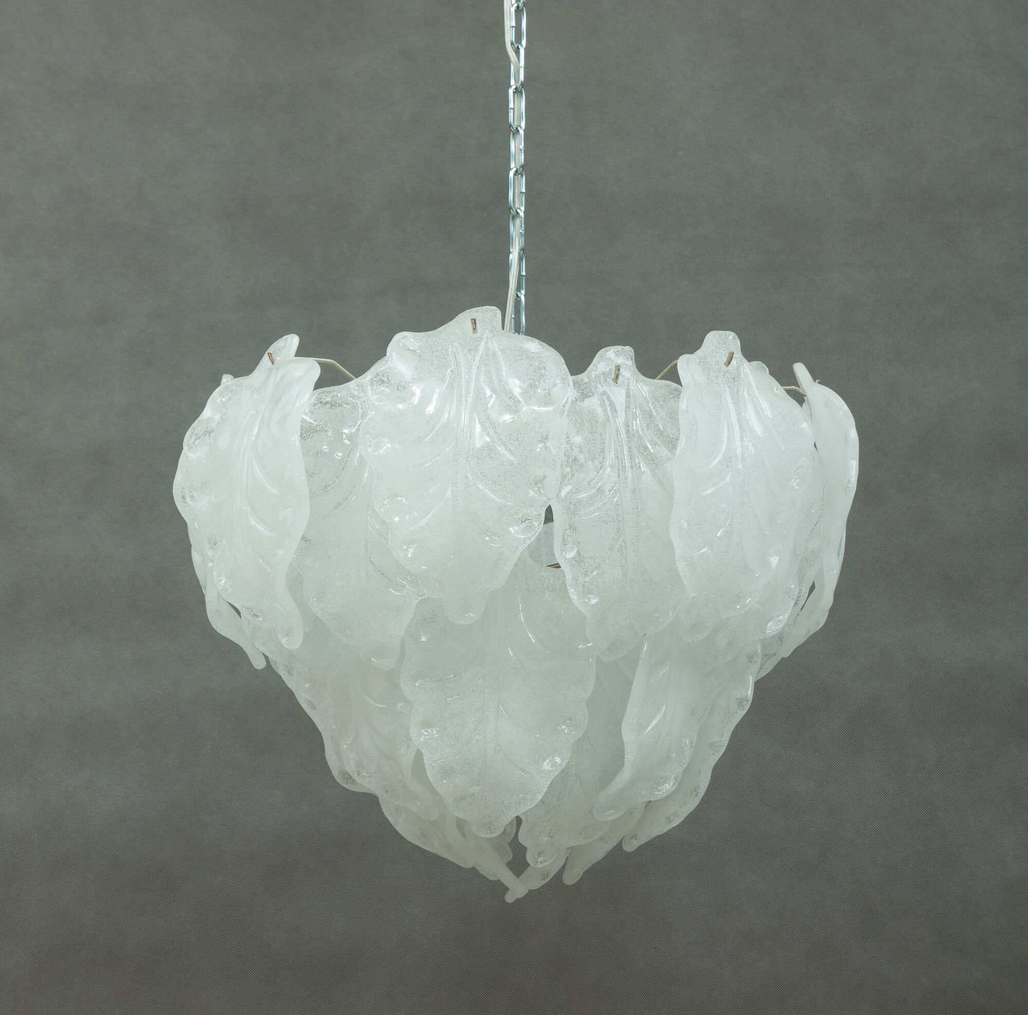 Lustre italien givré en verre de Murano